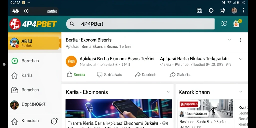 Tampilan antarmuka aplikasi 4P4PBET yang informatif dan menarik.