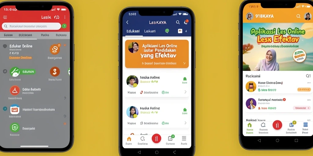 Antarmuka aplikasi Les Online 918KAYA yang user-friendly