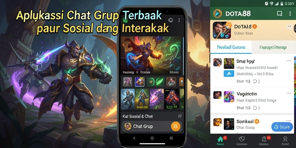 Tampilan antarmuka aplikasi DOTA88 yang modern dan sederhana.