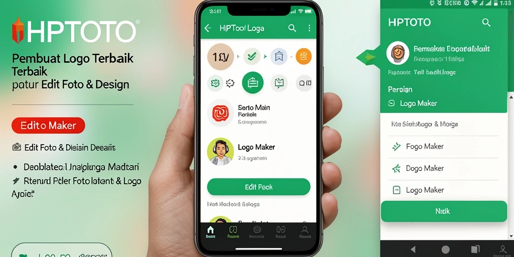 Tampilan antarmuka HPTOTO untuk membuat logo dengan cepat dan mudah.