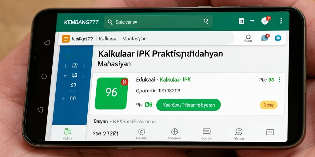 Tampilan antarmuka KEMBANG777 saat menghitung IPK.
