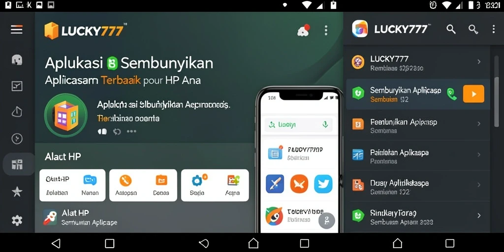 Antarmuka sederhana dan intuitif dari LUCKY777 untuk menyembunyikan aplikasi.