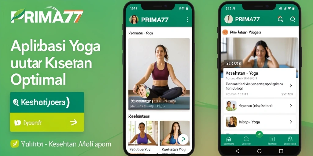 Antarmuka aplikasi PRIMA77 yang intuitif dan menarik untuk latihan Yoga.
