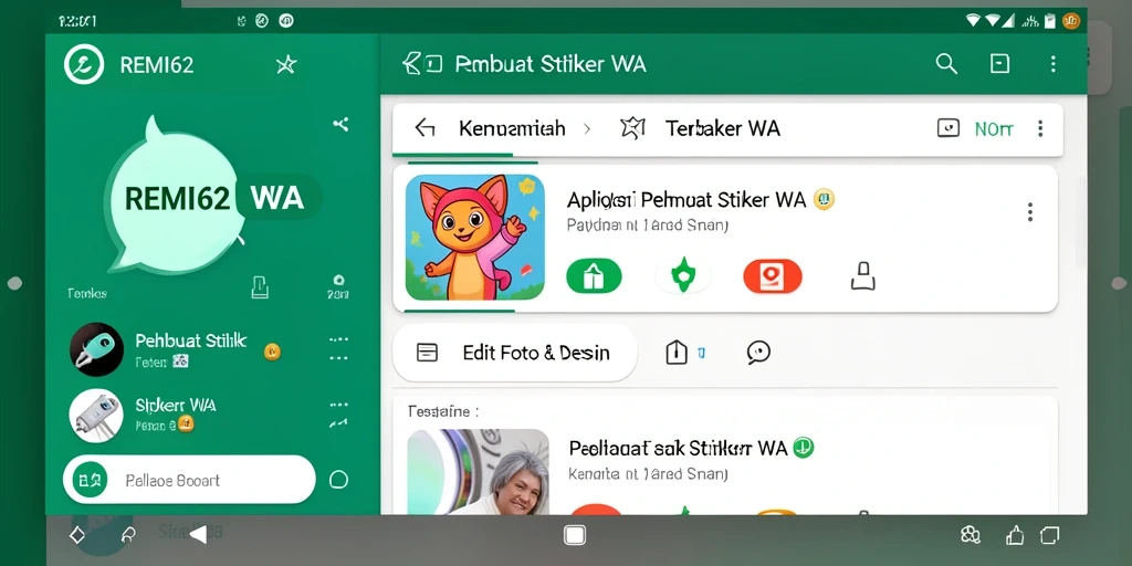 Antarmuka pengguna REMI62 yang menarik untuk pembuatan stiker WA.
