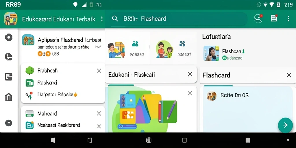 Tampilan antarmuka aplikasi Flashcard yang mudah digunakan.